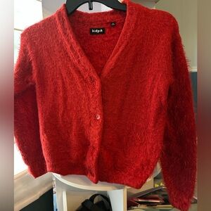 Kidpik Vibrant Red Fuzzy Sweater perfect for Christmas